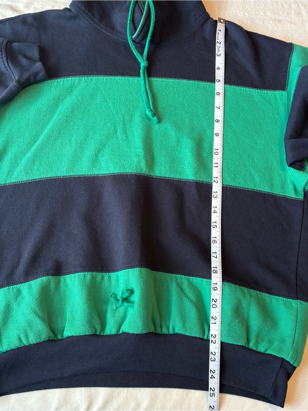 Vintage E-B Sport Sweatshirt- Green and Navy Color Block Design - Picture 3 of 7